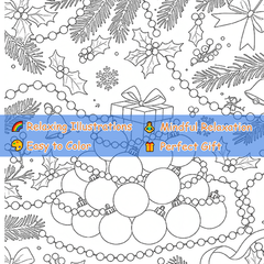 Christmas Adult Coloring Book Santa Reindeer Snowman & Holiday Scenes