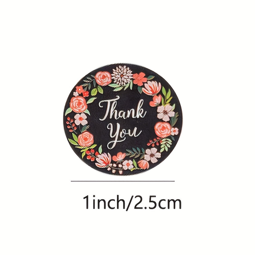500pcs Floral Thank You Seal Sticker Gift Envelope Decoration Self Adhesive