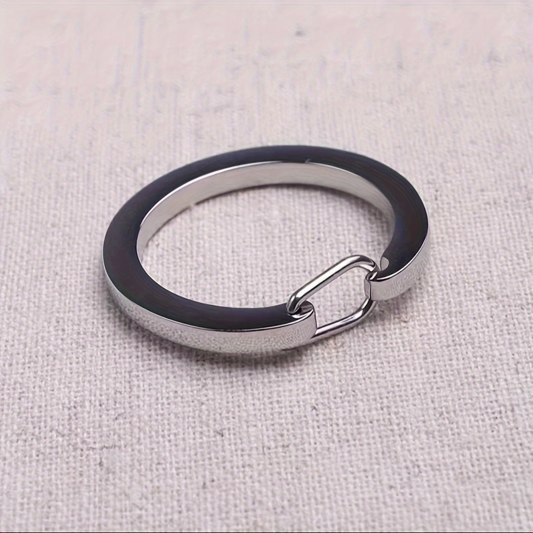 10pcs Stainless Steel Round Carabiner Snap Clip Rigger Spring Key Ring