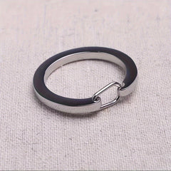 10pcs Stainless Steel Round Carabiner Snap Clip Rigger Spring Key Ring