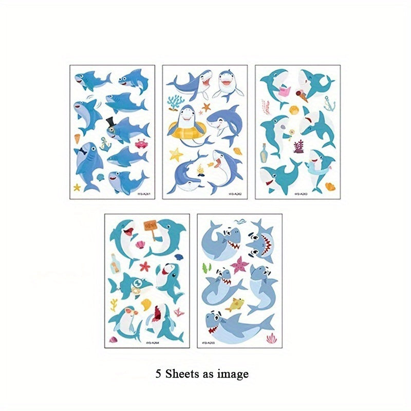 Herbal Tattoo Stickers Waterproof Shark Pattern Series Set