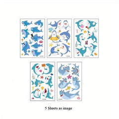 Herbal Tattoo Stickers Waterproof Shark Pattern Series Set