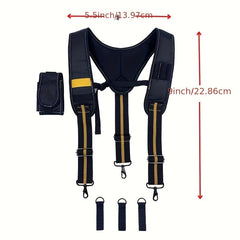 Tool Belt Suspenders with Phone Holder & Pencil Holder