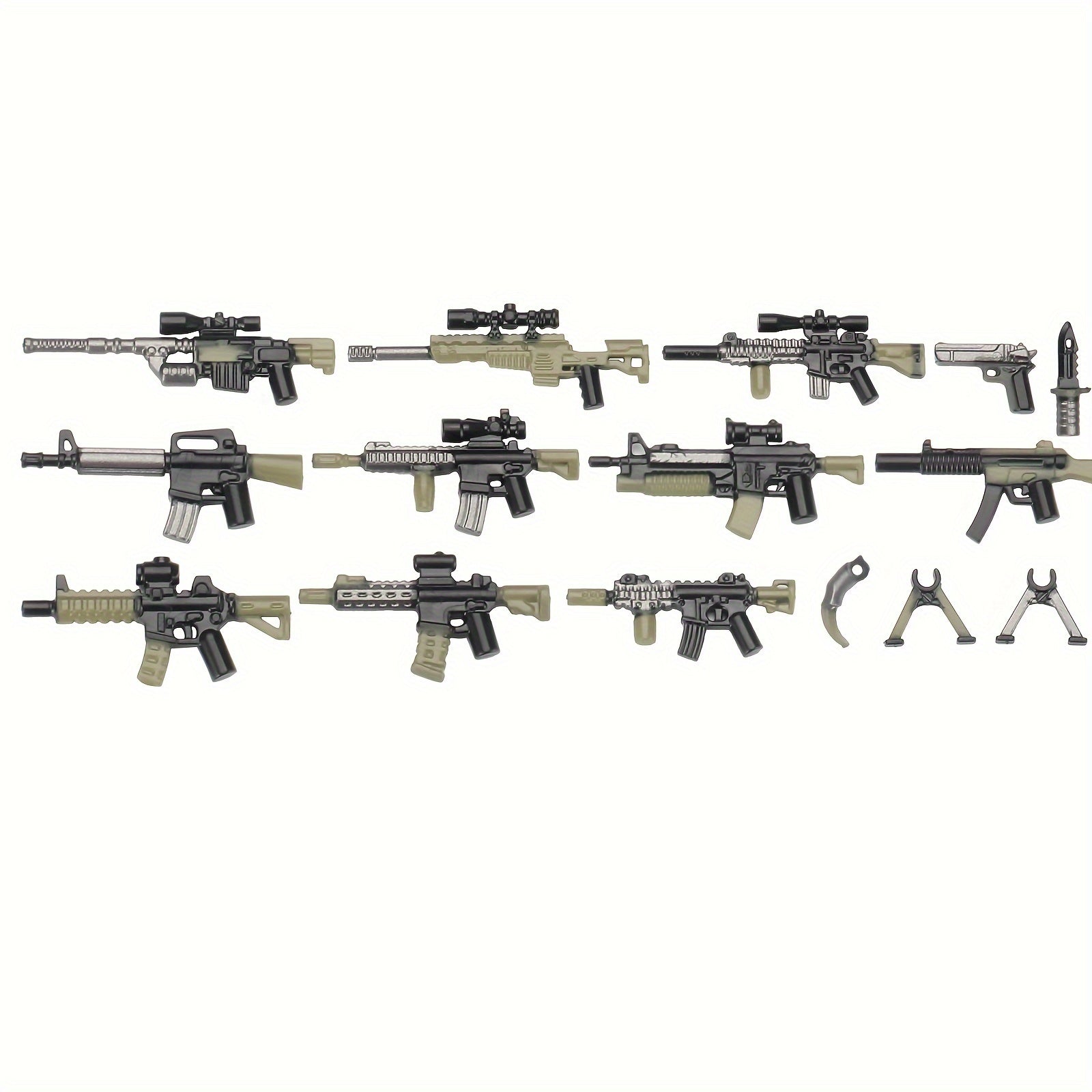 Military Building Blocks Set Weapons Pack for Boys - Mini Figure Handheld Gun