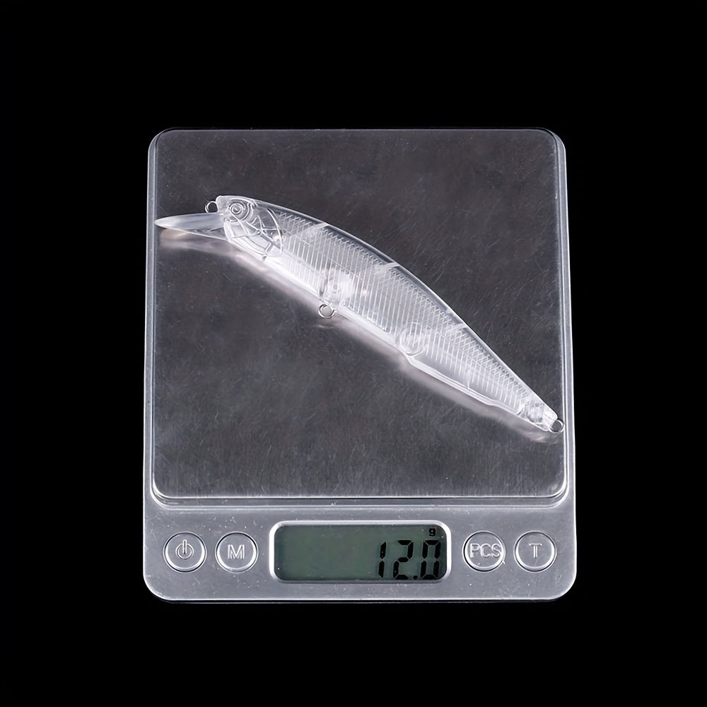 10pcs 12g Unpainted Minnow Lures DIY Fishing Tackle