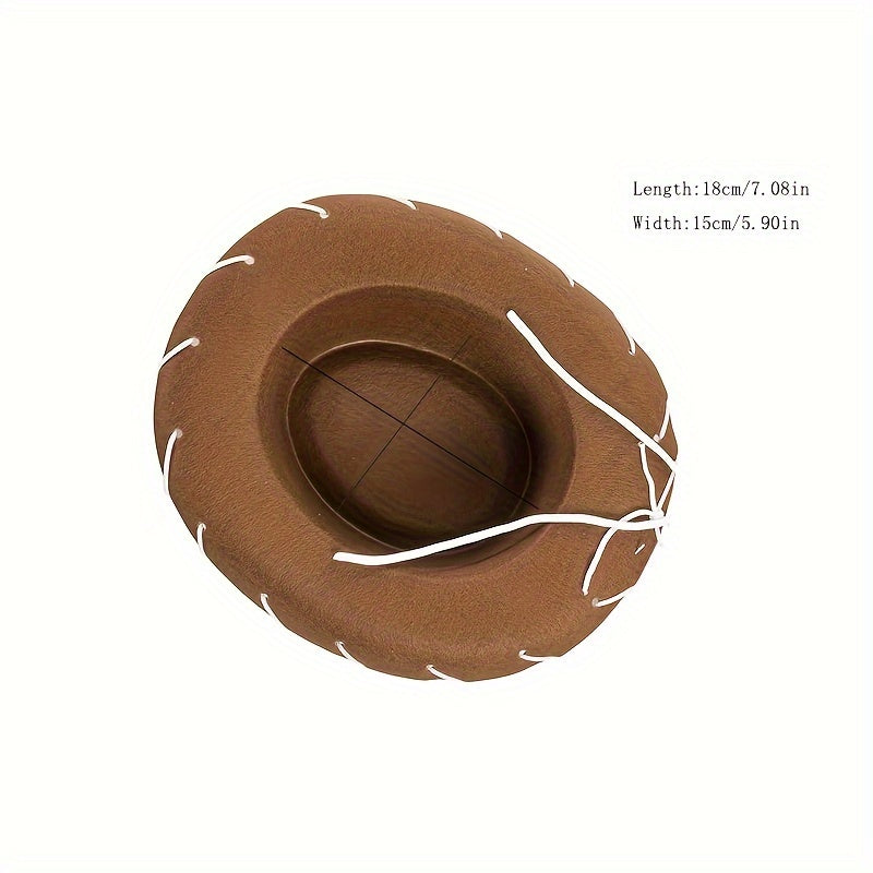 1pc Brown Felt Cowboy Hat for Students