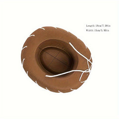 1pc Brown Felt Cowboy Hat for Students