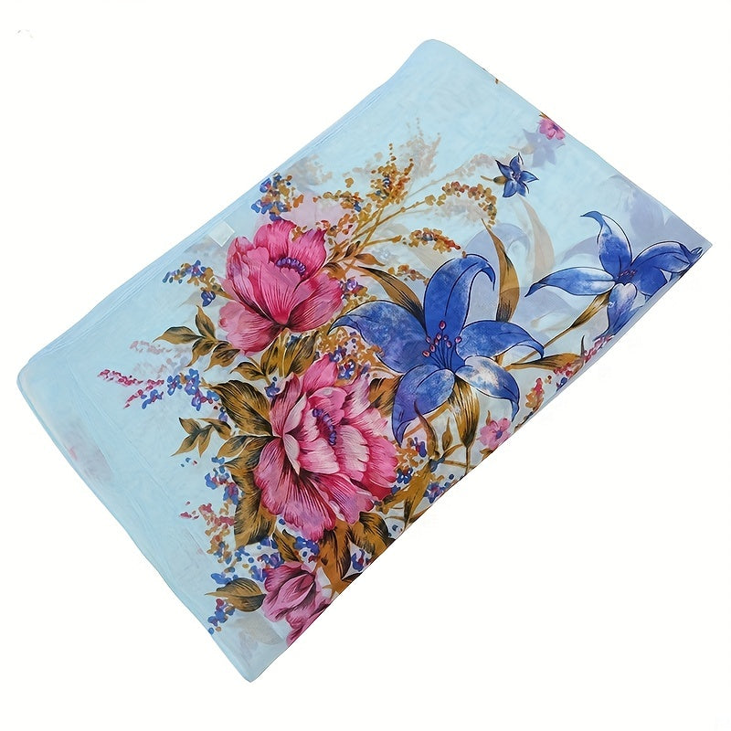 Women's Chiffon Silky Scarf Lily Lightweight Scarves Floral Print