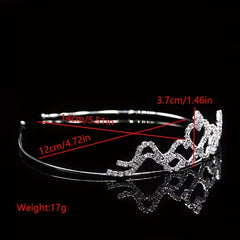 Rhinestone Headband Queen Crown Tiara Wedding Hair Accessory