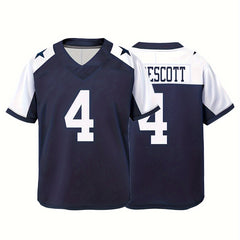 Boys Breathable Rugby Jersey Short Sleeves Football Shirt