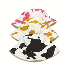 Cow Pattern Cartoon Bucket Hat Lightweight Sunscreen Travel Beach Hats