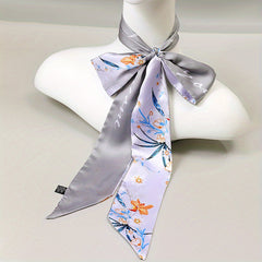 Animal & Flower Printed Neckerchief Long Skinny Scarf Headband Gift