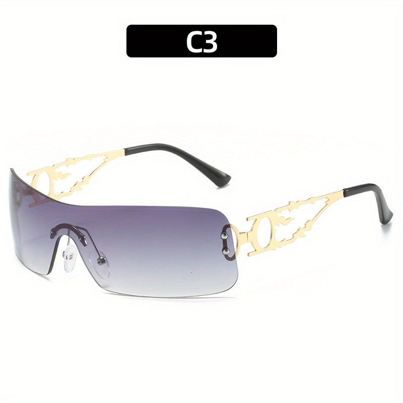 Y2K Wrap Around Sunglasses Gradient UV400