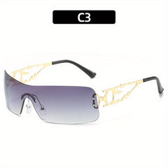 Y2K Wrap Around Sunglasses Gradient UV400