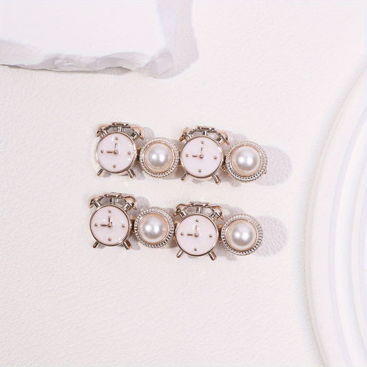 2pcs Faux Pearl Duck Billed Hair Clip for Women