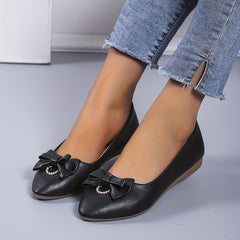 Women's Bowknot Flat Shoes Comfy Pointed Toe Slip On Soft Sole Shoes