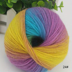 3pcs 50g Wool Rainbow Yarn Soft Knitting Iceland Multicolor Yarn