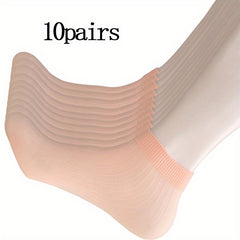 Soft Candy Short Socks for Women Comfortable Thin Crew Ankle Stockings