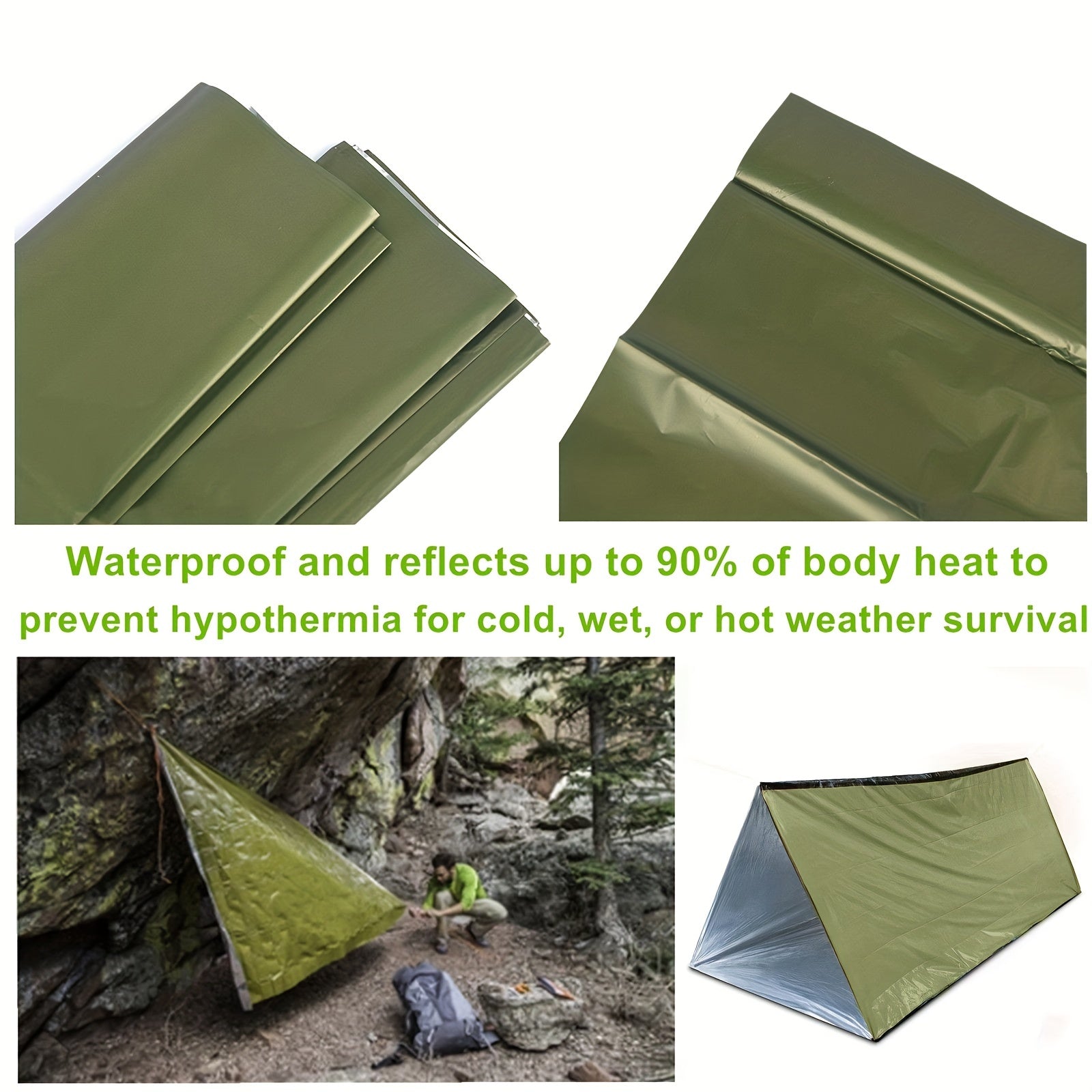 Portable First Aid Tent for 2 People Waterproof Windproof Warm Emergency Shelter