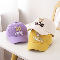 Kids Bear Embroidered Baseball Cap Sun Protection Sunshade Hat