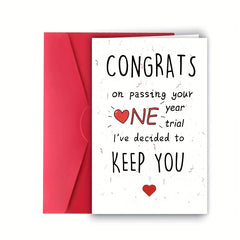 Romantic 1 Year Anniversary Card for Husband Wife Couple