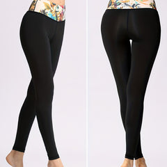 Floral Print Yoga Pants Slim Fit Quick Dry Sporty Activewear