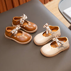Vintage Bowknot Loafer Shoes for Baby Girls Lightweight Comfortable