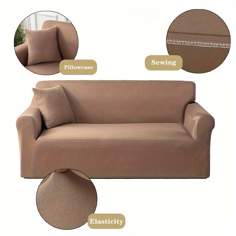 Non-slip Elastic Sofa Slipcover, Solid Couch Cover Furniture Protector