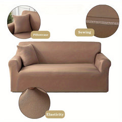Non-slip Elastic Sofa Slipcover, Solid Couch Cover Furniture Protector