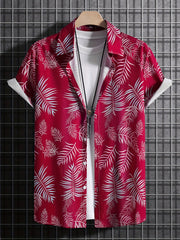 Tropical Leaf Hawaiian Shirt - Summer Vacation Resort