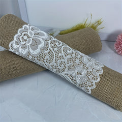 Wedding Burlap Tablecloth with Lace Macrame, Yellow - 29.97 x 275.01cm