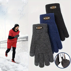 Men's Winter Touchscreen Knit Gloves for Outdoor Activities