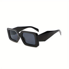 Square Frame Sunglasses Gradient Lens Wide Temple Glasses UV400