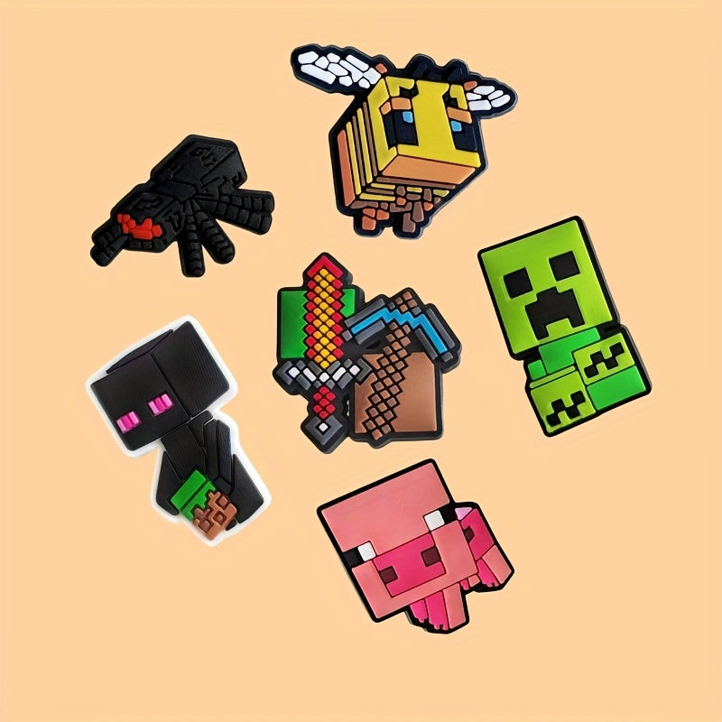 16pcs Video Game Shoe Charms For Crocs - Boys Cartoon Pins