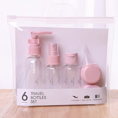 6Pcs Travel Bottles Set Mini Empty Plastic Pump Spray Squeeze Bottles