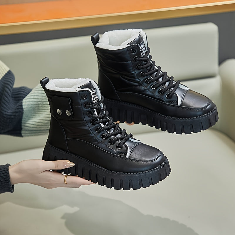 Plush Lined Thermal Furry Chunky Snow Boots