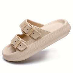 Men's Cozy Slides with Double Hook & Loop Fasteners