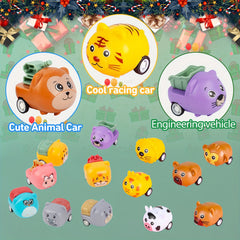 Christmas Countdown Calendar with 24 Surprise Animal Toy Cars