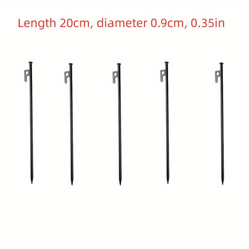 5pcs Lengthened & Thickened Steel Tent Nails for Camping, Beach, Ground