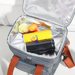Large Capacity Lunch Bag Double Layer Insulated Bag