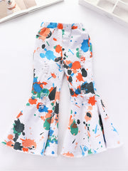 Girls Graffiti Flare Leg Pants Jeans Clothing