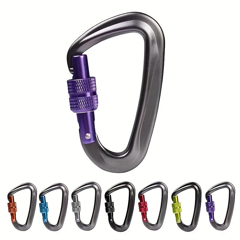 1pc 12KN Locking Alum. Carabiner Clips D Ring Hook Keychain for Hammock Hiking