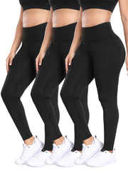 3pcs High Waist Tummy Control Fitness Pants Quick Dry Running Yoga Hip Lifting