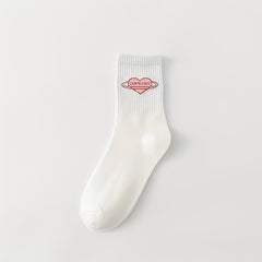 4 Pairs Heart Pattern Socks Comfy & Breathable Mid Tube Socks