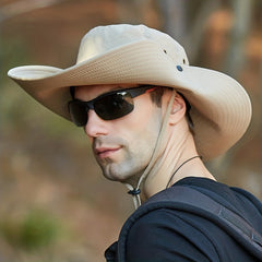 Waterproof Wide Brim Bucket Hat With Chin Strap for Outdoor Hiking