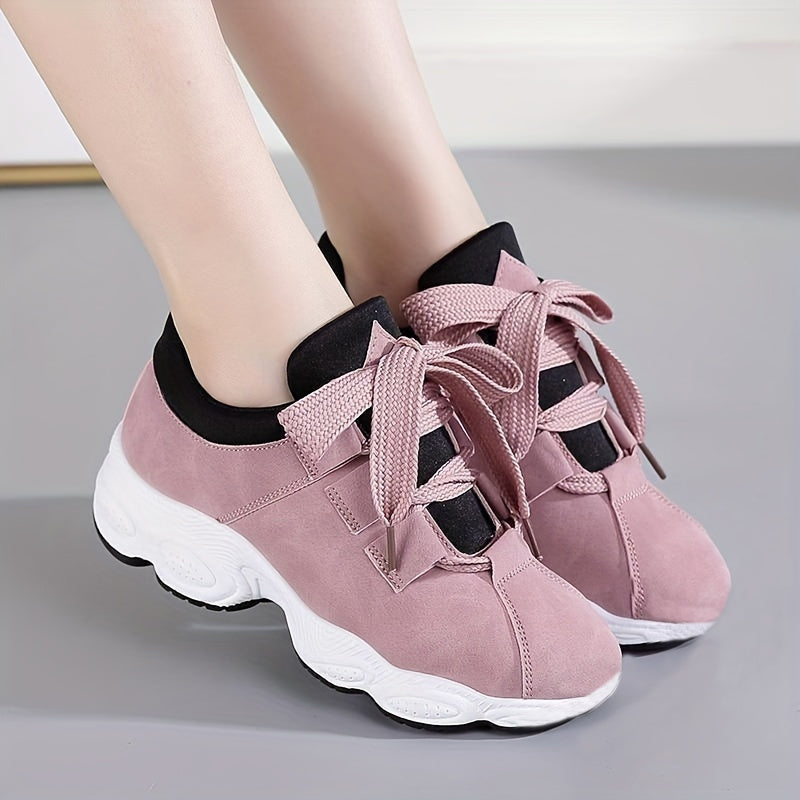 Women's Chunky Sneakers Lace Up Platform Running Shoes