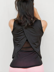 Mesh V-Neck Tank Top Sleeveless Yoga Fitness T-Shirt Women's Activewear