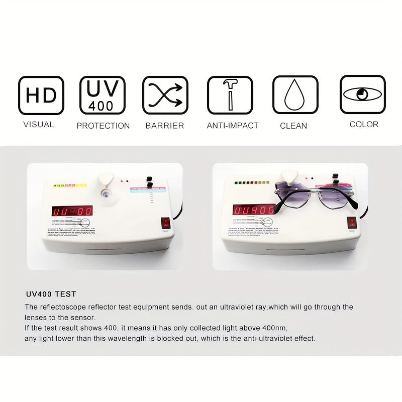 WIMN Vintage Rimless Cat Sunglasses Retro Gradient Sun Glasses UV400