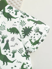 Boys Dino Outfit Short Sleeve Shirt & Shorts Set