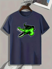 Crocodile Print Men's Sports T-shirt Comfy Tee for Outdoor Fitness Gift